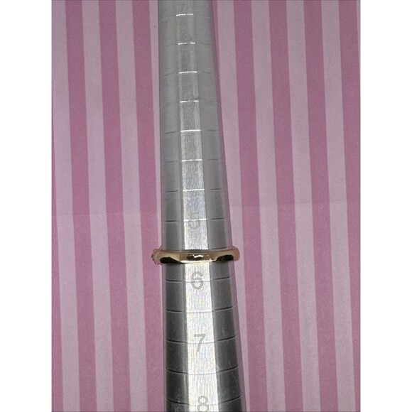 Size 5.5 Princess Ring – Gold Tone Faux Sapphire & CZ Bling, Y2K Girly Glam - Picture 5 of 6